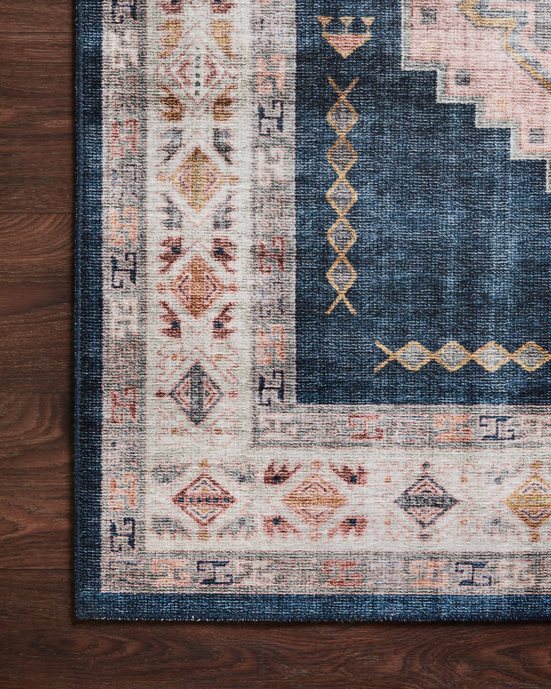 Loloi II Heidi Denim / Blush Rugs
