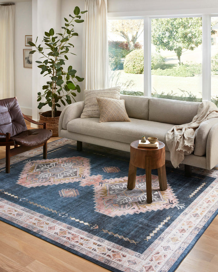 Loloi II Heidi Denim / Blush Rugs