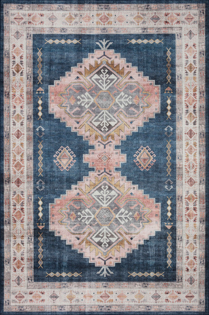 Loloi II Heidi Denim / Blush Rugs