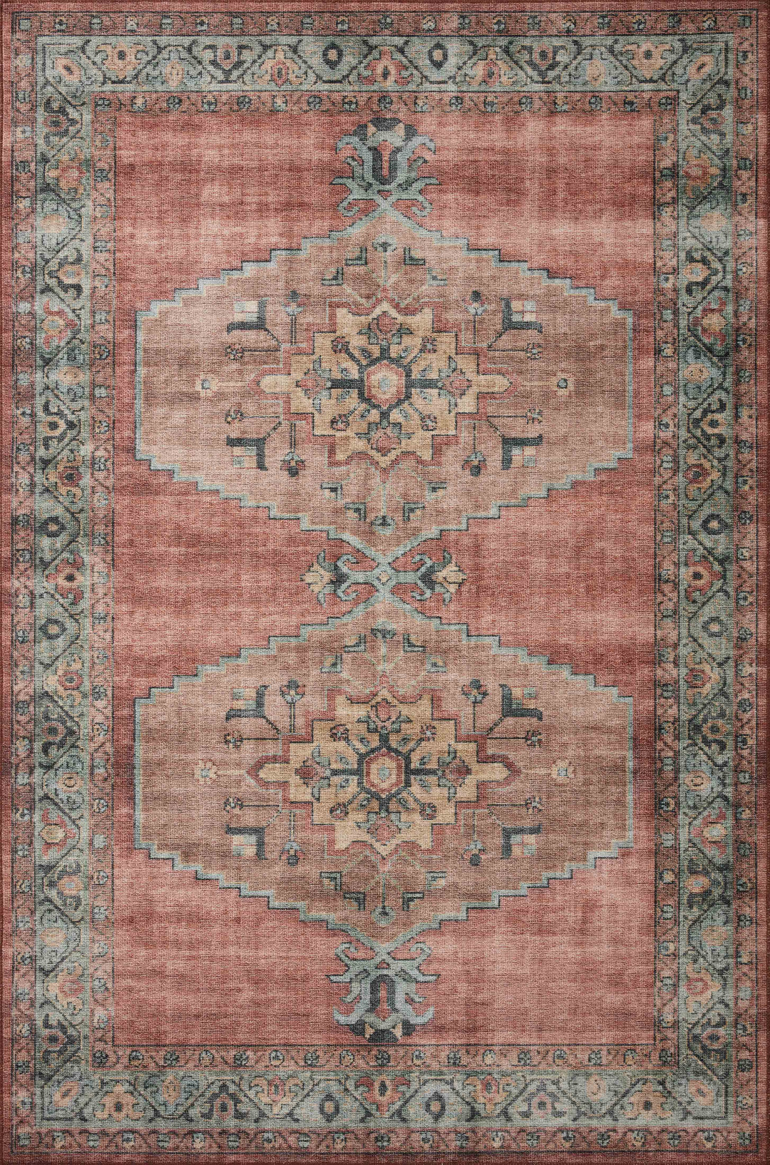 Loloi II Heidi Spice / Aqua Rugs