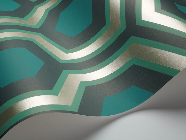 BRAND NEW Cole & Son Hick's Grand Hexagon Green Wallpaper, 11 yard roll