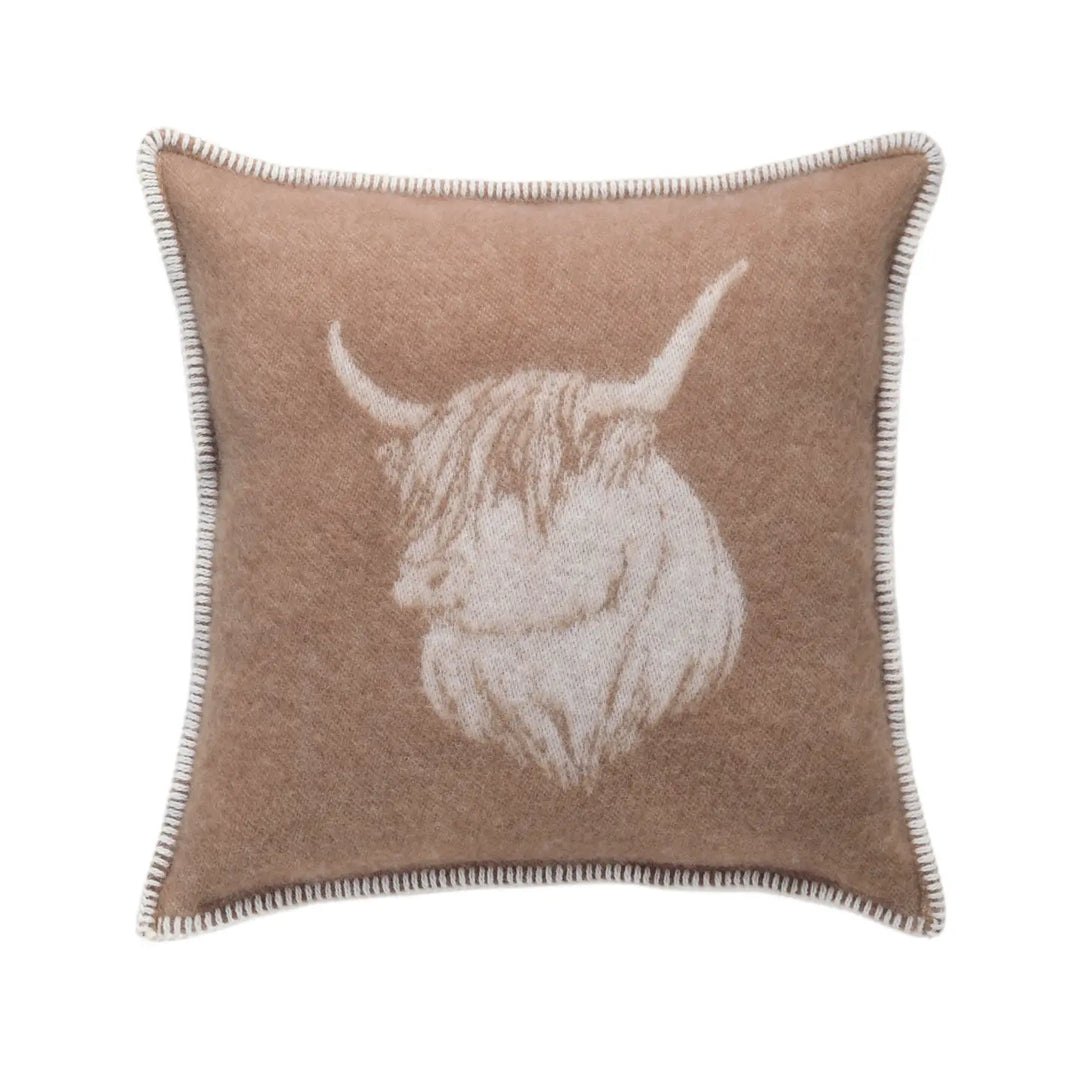 Cow Brown Wool Cushion