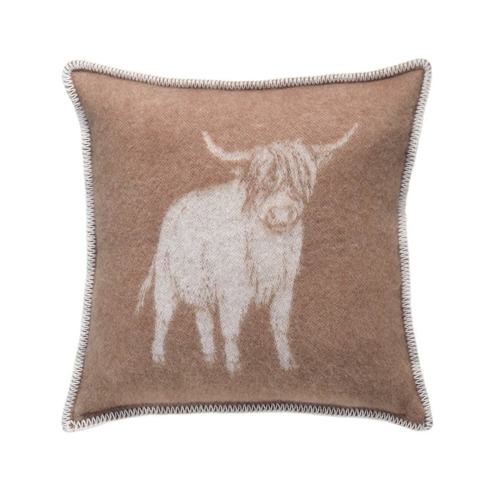 Cow Brown Wool Cushion