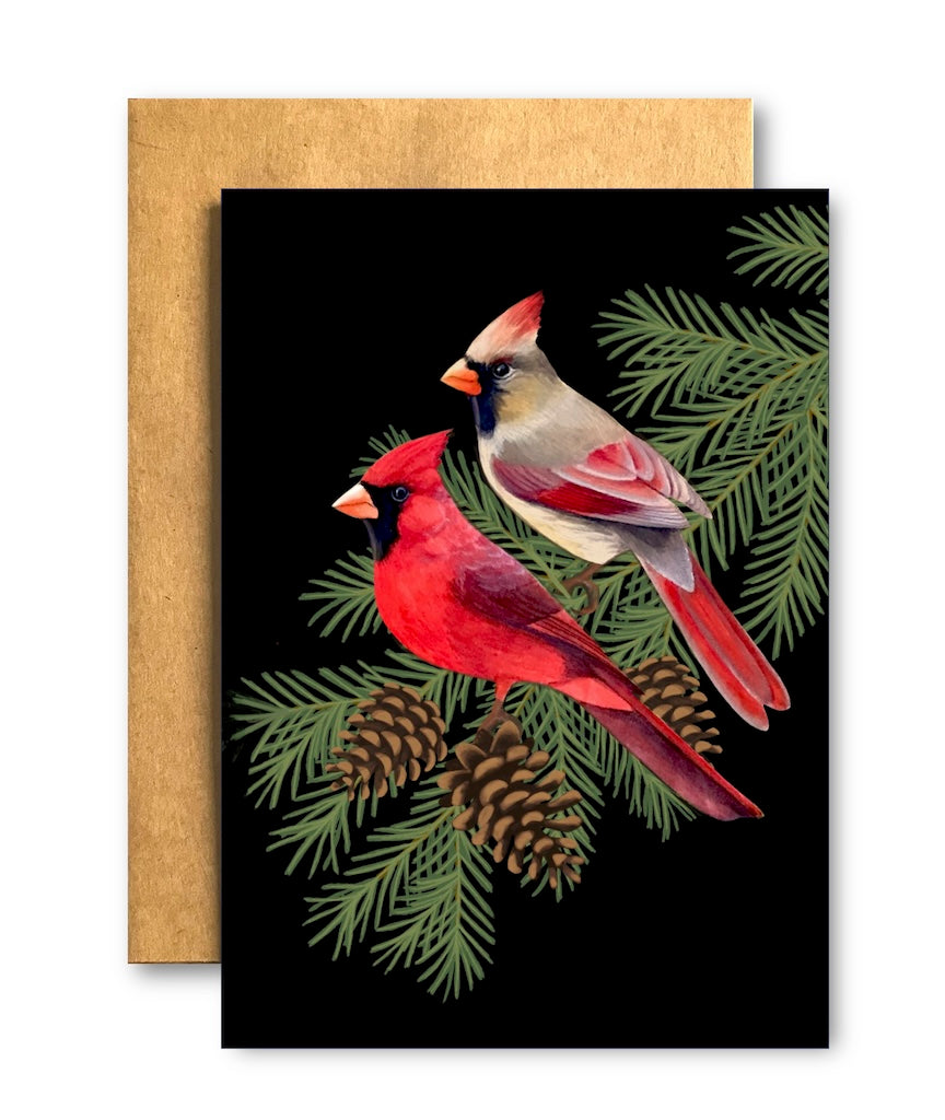 Holiday Cardinals Card