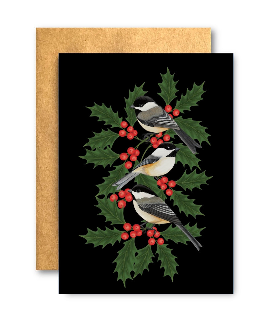 Holiday Chickadees Card