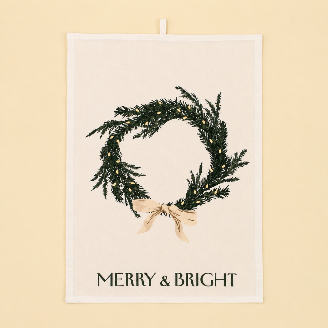 Holiday Wreath Tea Towel