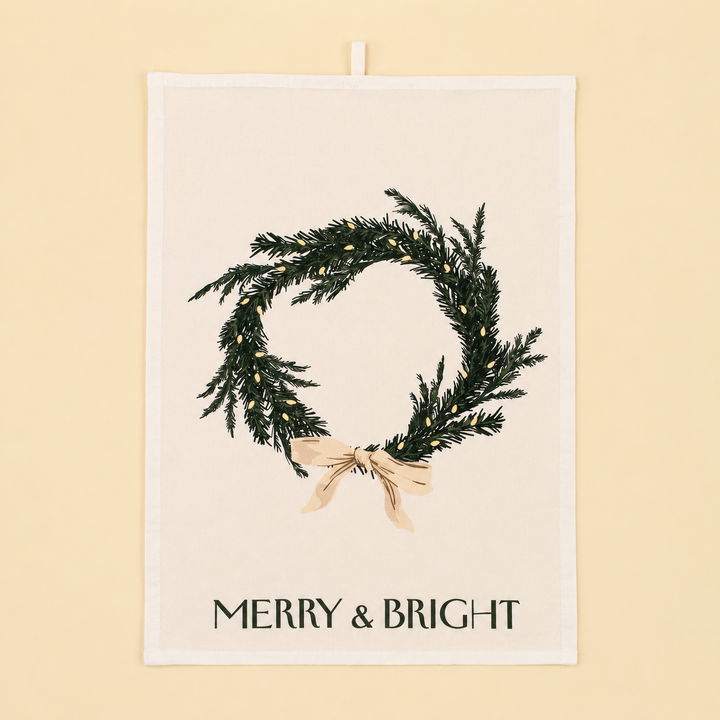Holiday Wreath Tea Towel