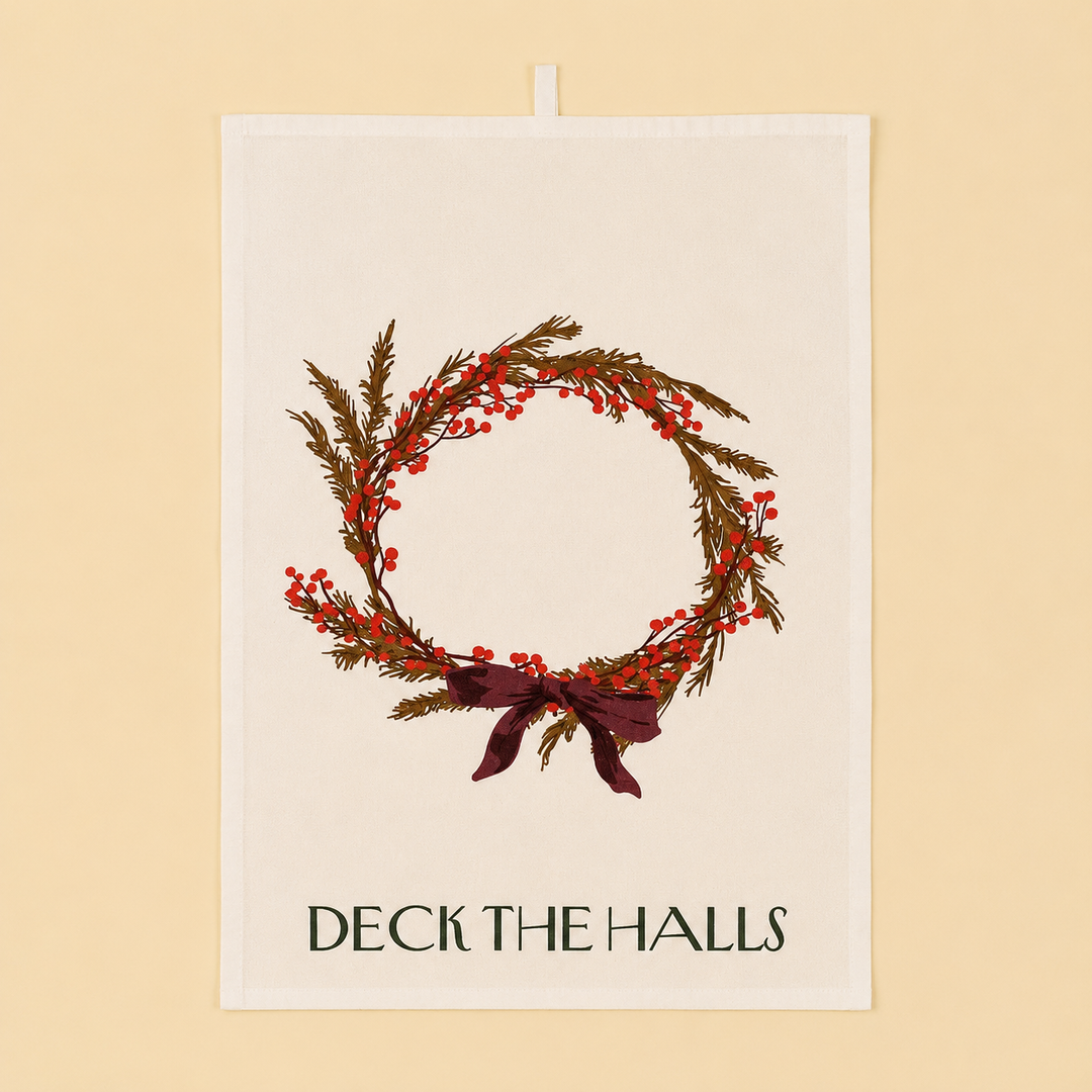 Holiday Wreath Tea Towel
