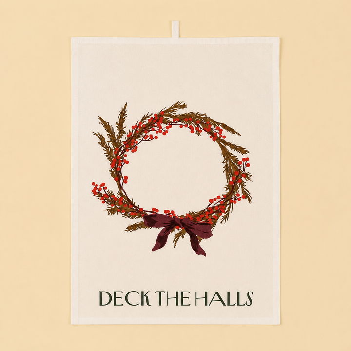 Holiday Wreath Tea Towel