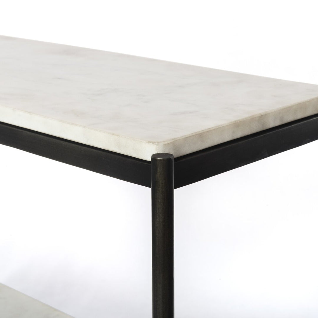 Felix Console Table Hammered Grey Top Angle