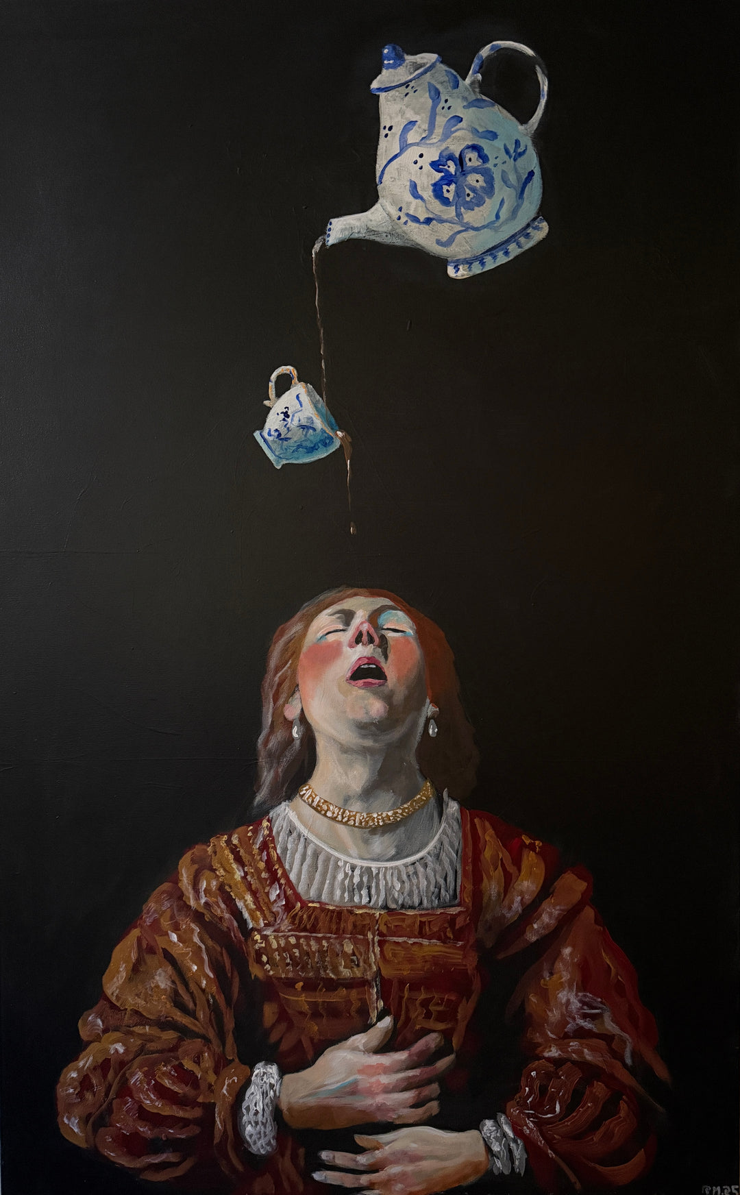 Tea timing | Acrylic Painting on Canvas by Robert Moore