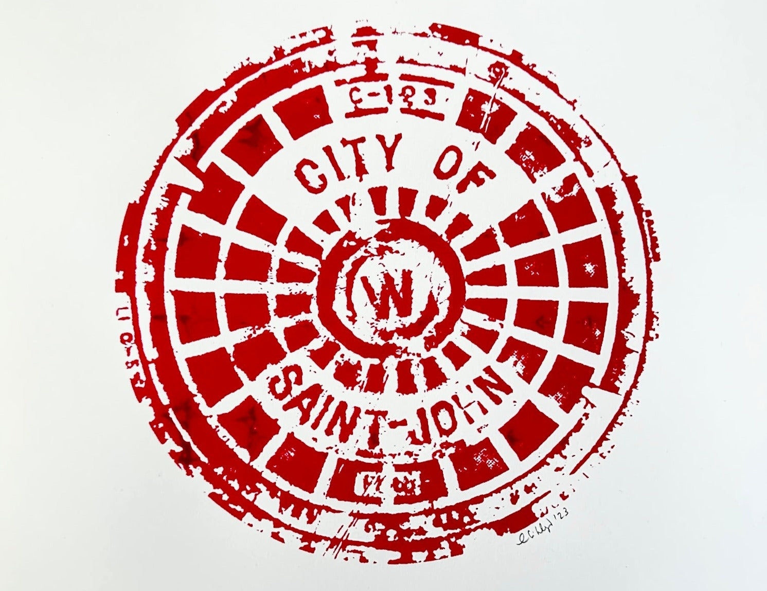 City of Saint John Silkscreen - Cherry Red, Limited Edition