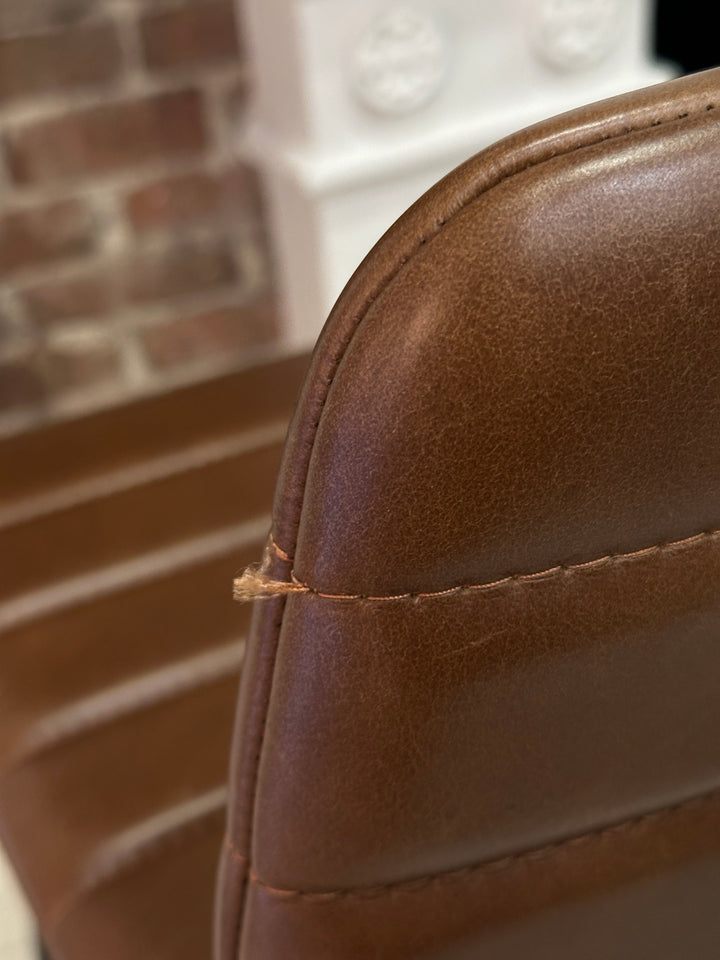 GUS* Lecture Counter Stool, Saddle Brown Leather