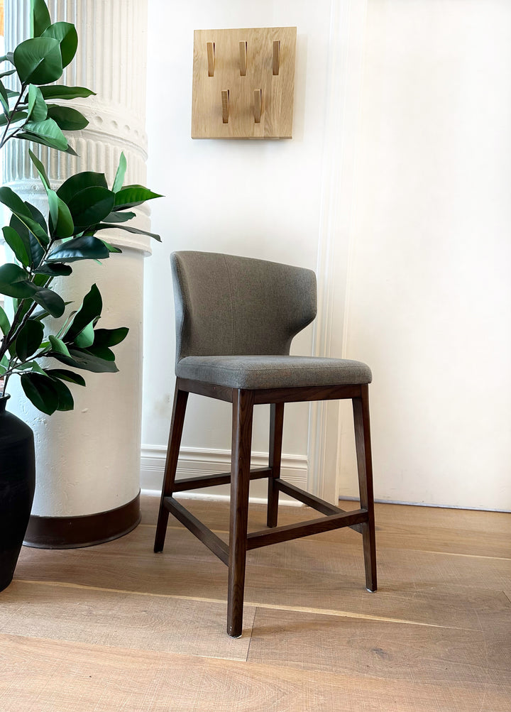 Cabo Counter Stool, Warm Grey, Walnut