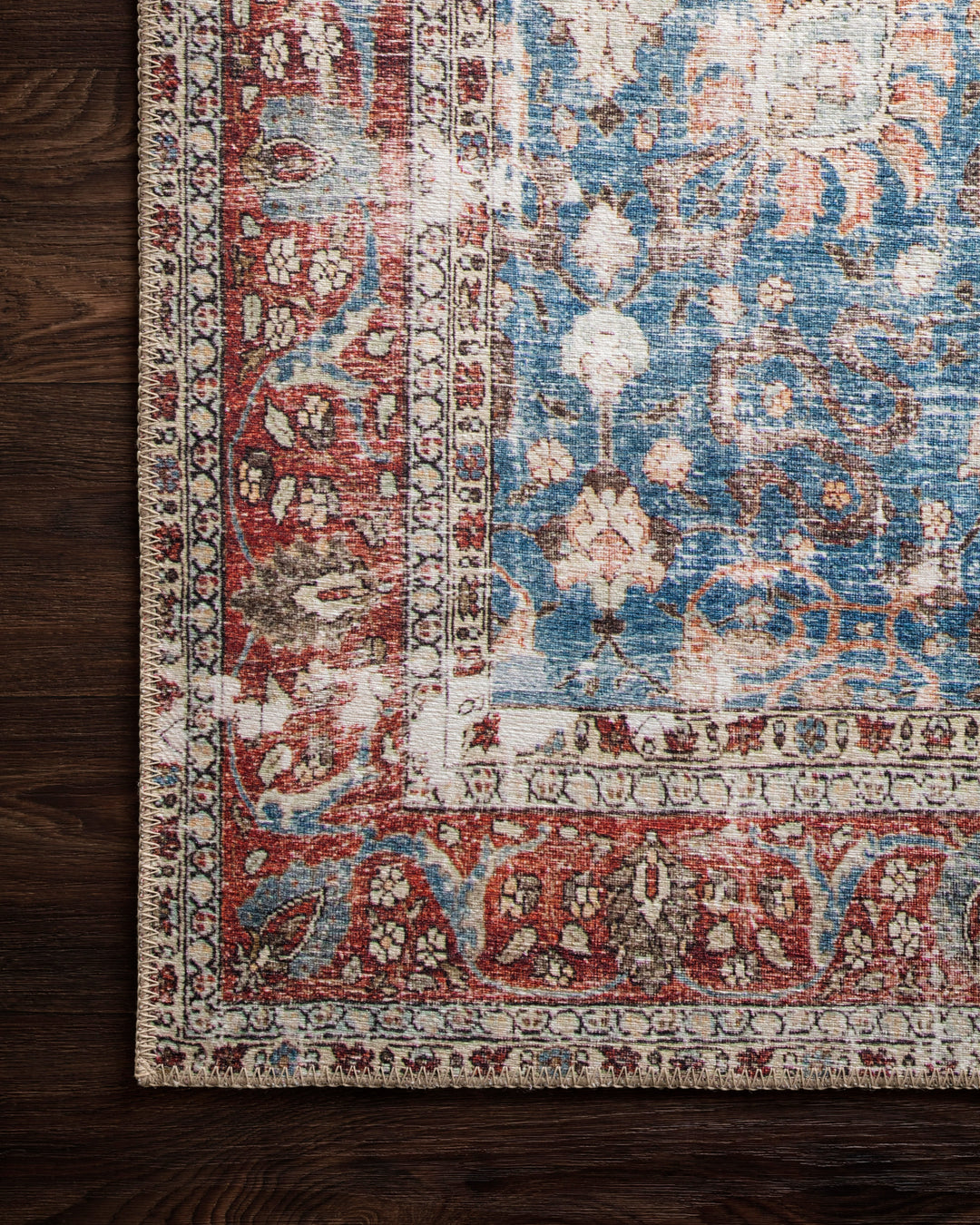 Loloi II Loren Blue / Brick Rugs