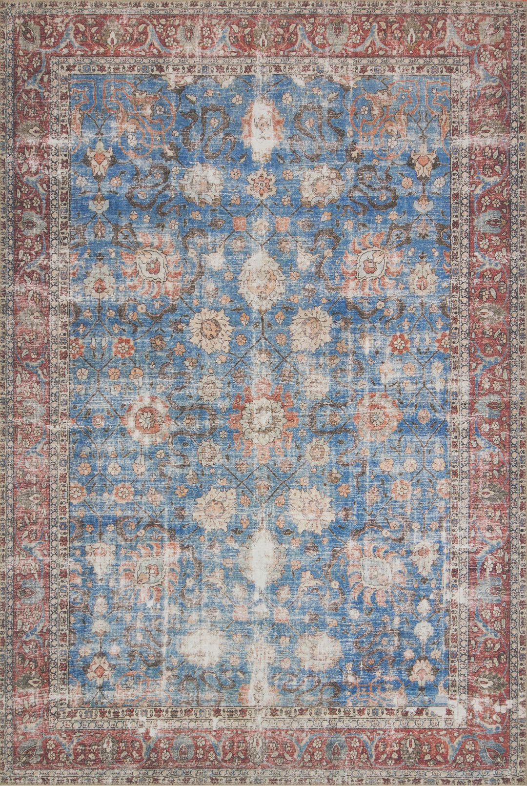 Loloi II Loren Blue / Brick Rugs