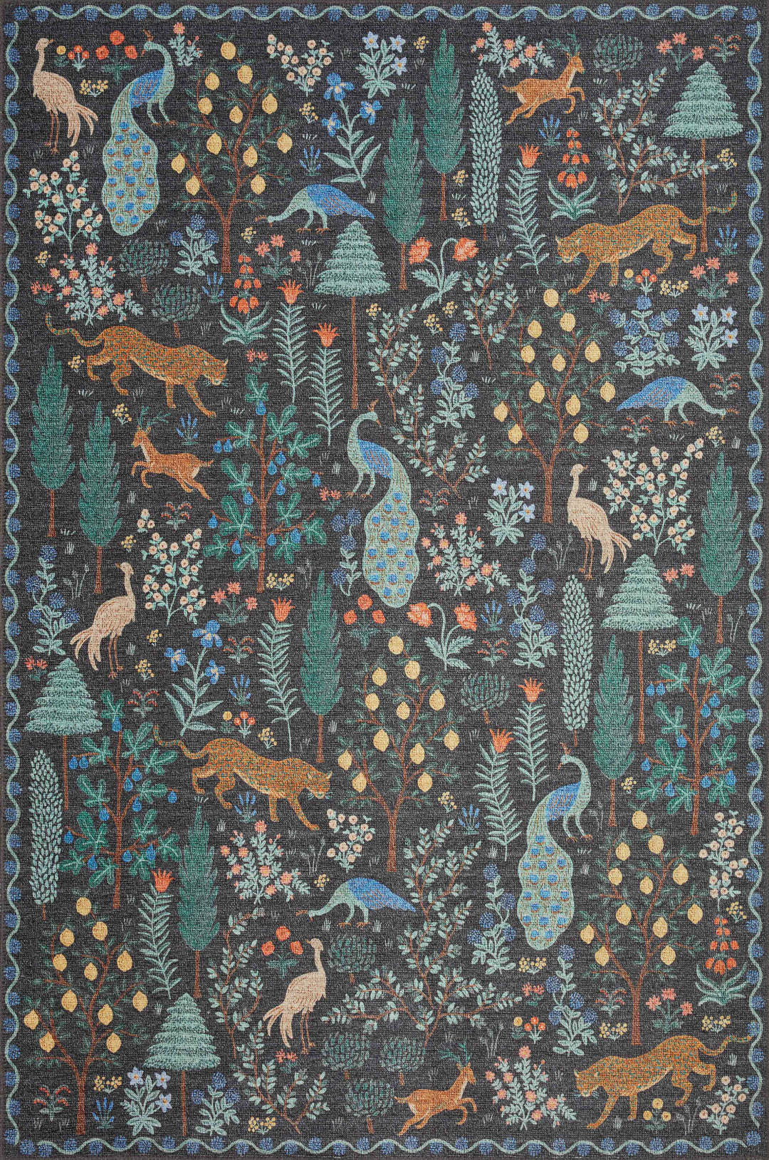 Rifle Paper Co. x Loloi Menagerie Black Rugs
