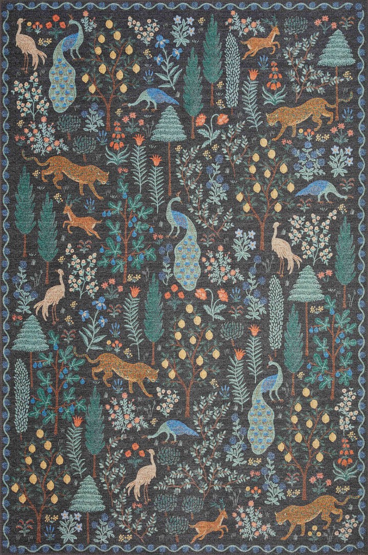 Rifle Paper Co. x Loloi Menagerie Black Rugs