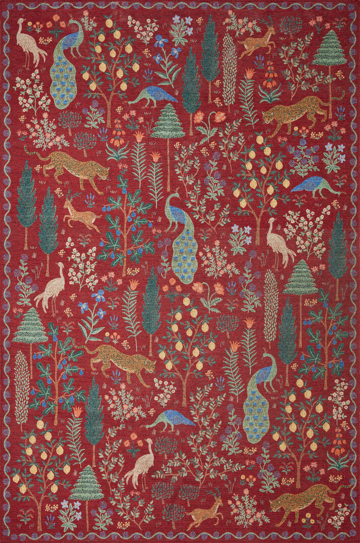 Rifle Paper Co. x Loloi Menagerie Crimson Rugs