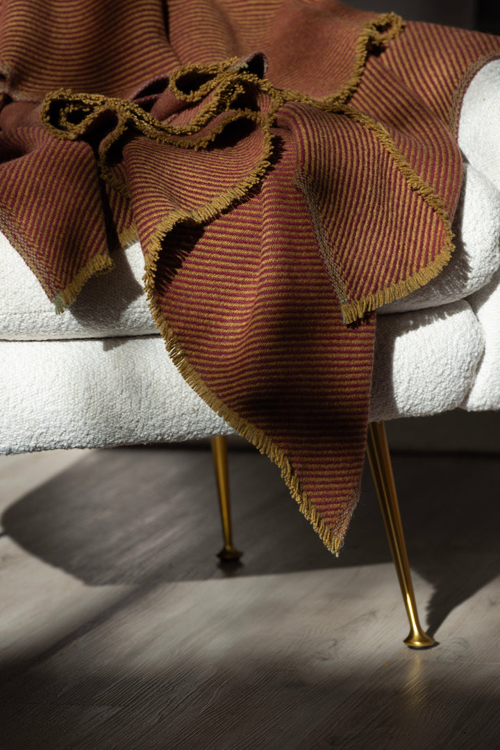 Yellowstone and Sangria Lambswool Blanket