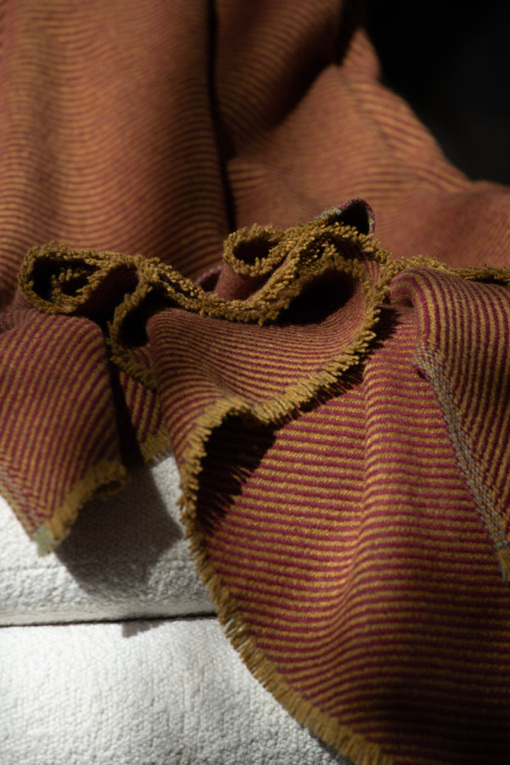 Yellowstone and Sangria Lambswool Blanket