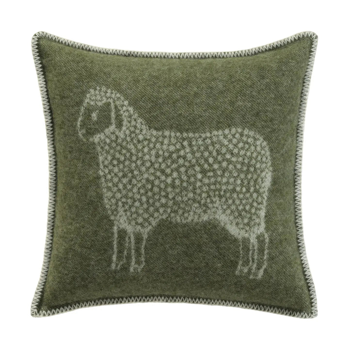 Sheep Green Wool Cushion