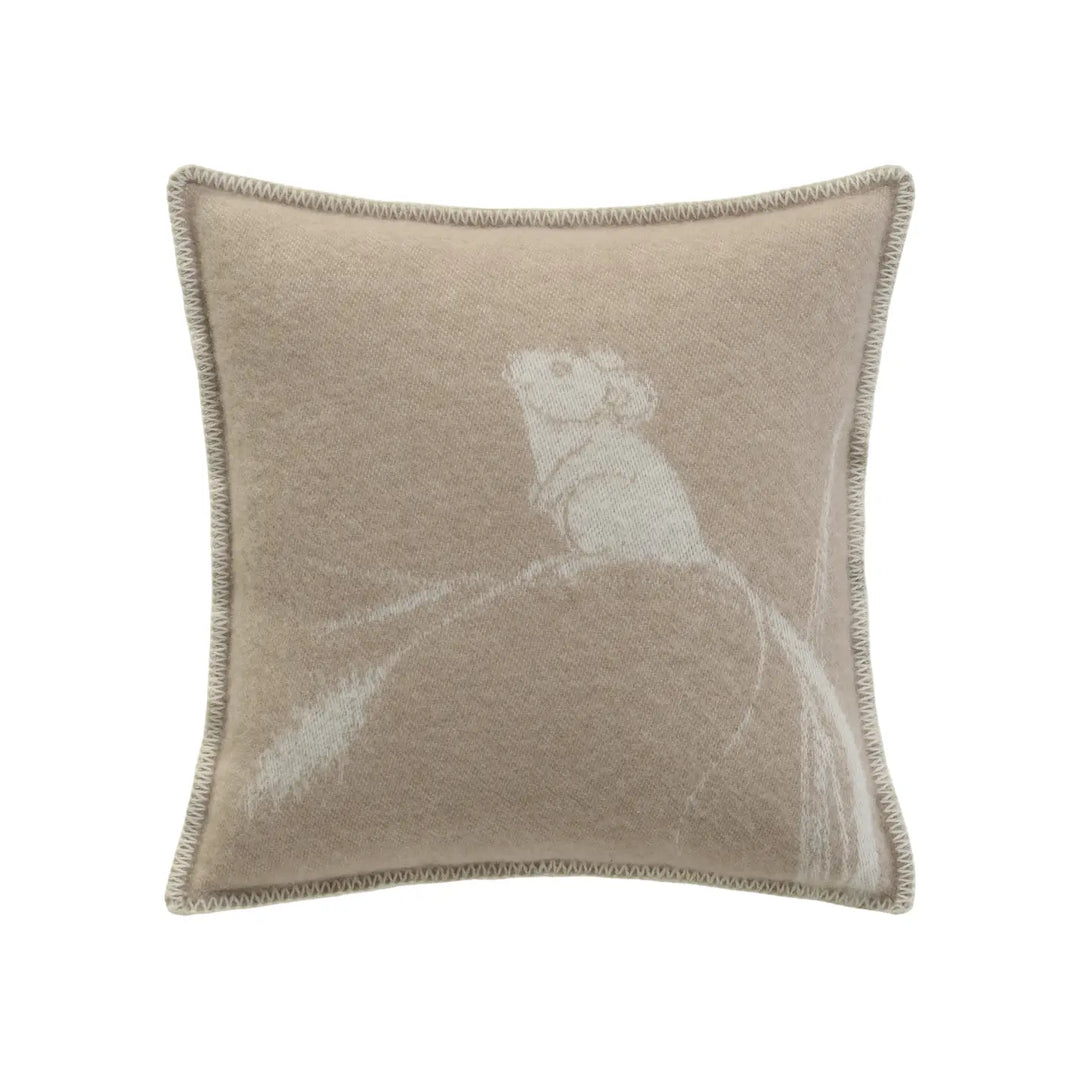 Mouse Beige Wool Cushion