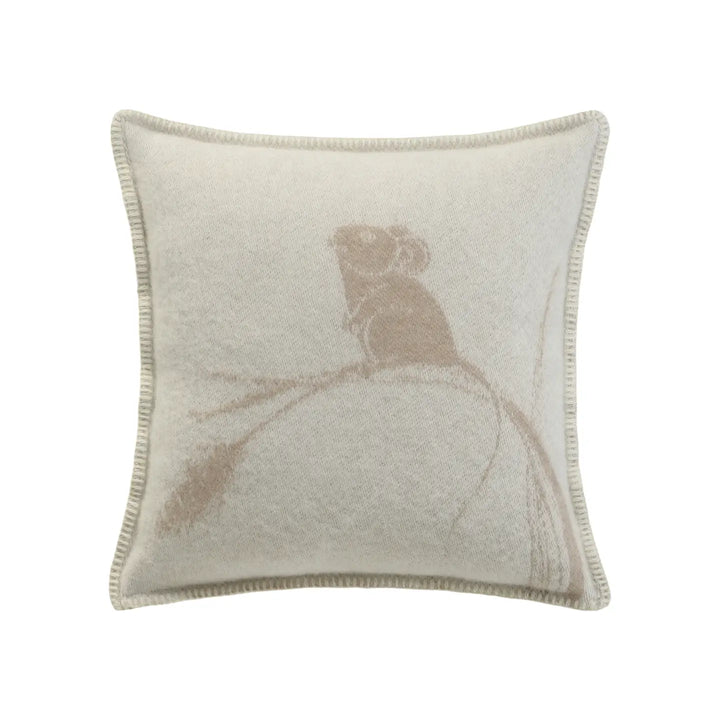 Mouse Beige Wool Cushion