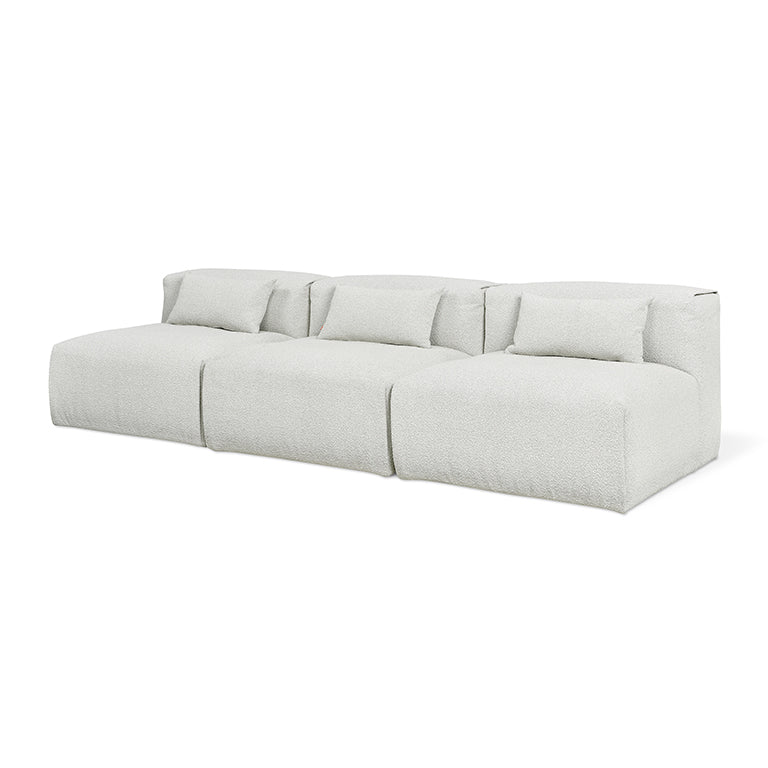 Nest Modular 3-PC Armless Sofa in in Morris Fog