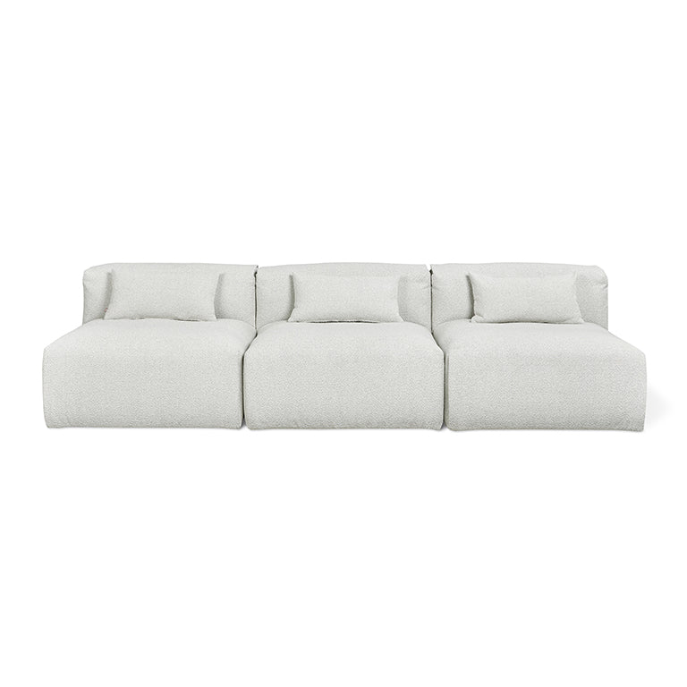 Nest Modular 3-PC Armless Sofa in in Morris Fog
