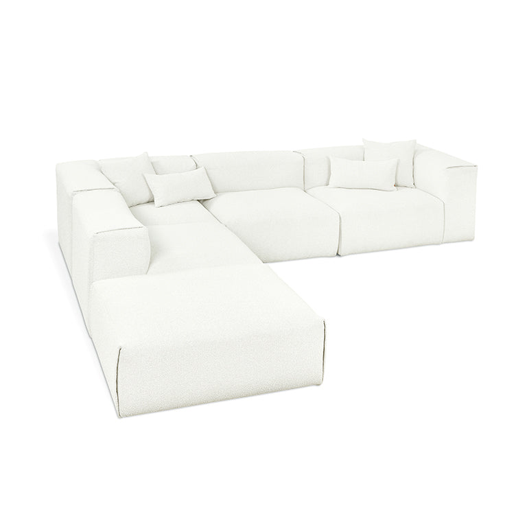 Nest Modular 5-PC Sectional in (Left Facing) Morris Bone