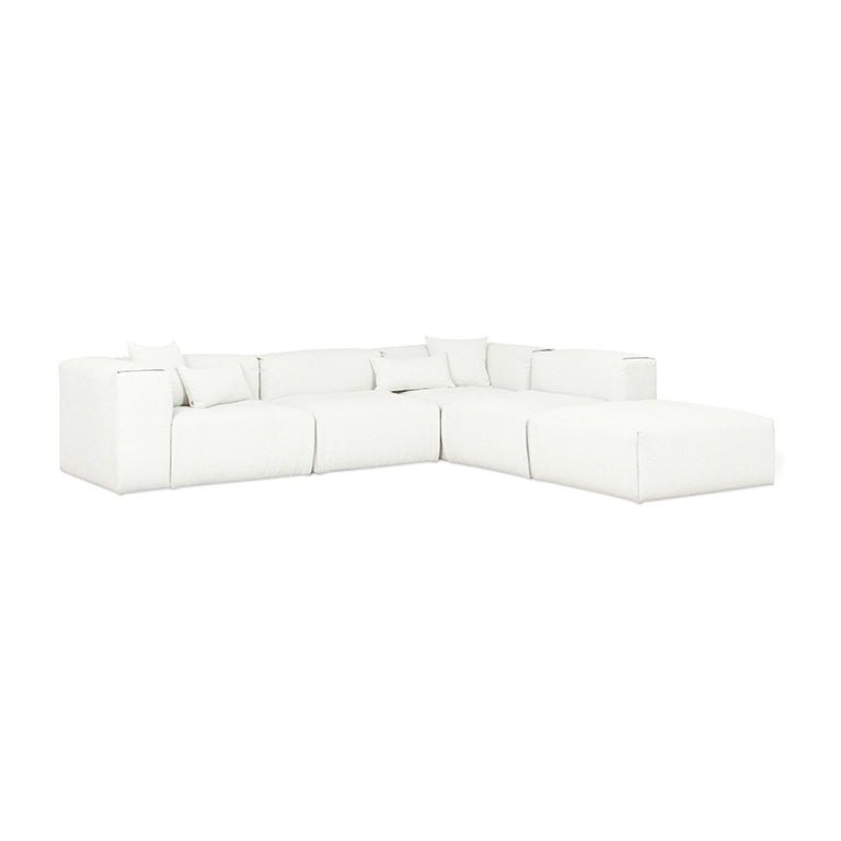 Nest Modular 5-PC Sectional in (Right Facing) Morris Bone