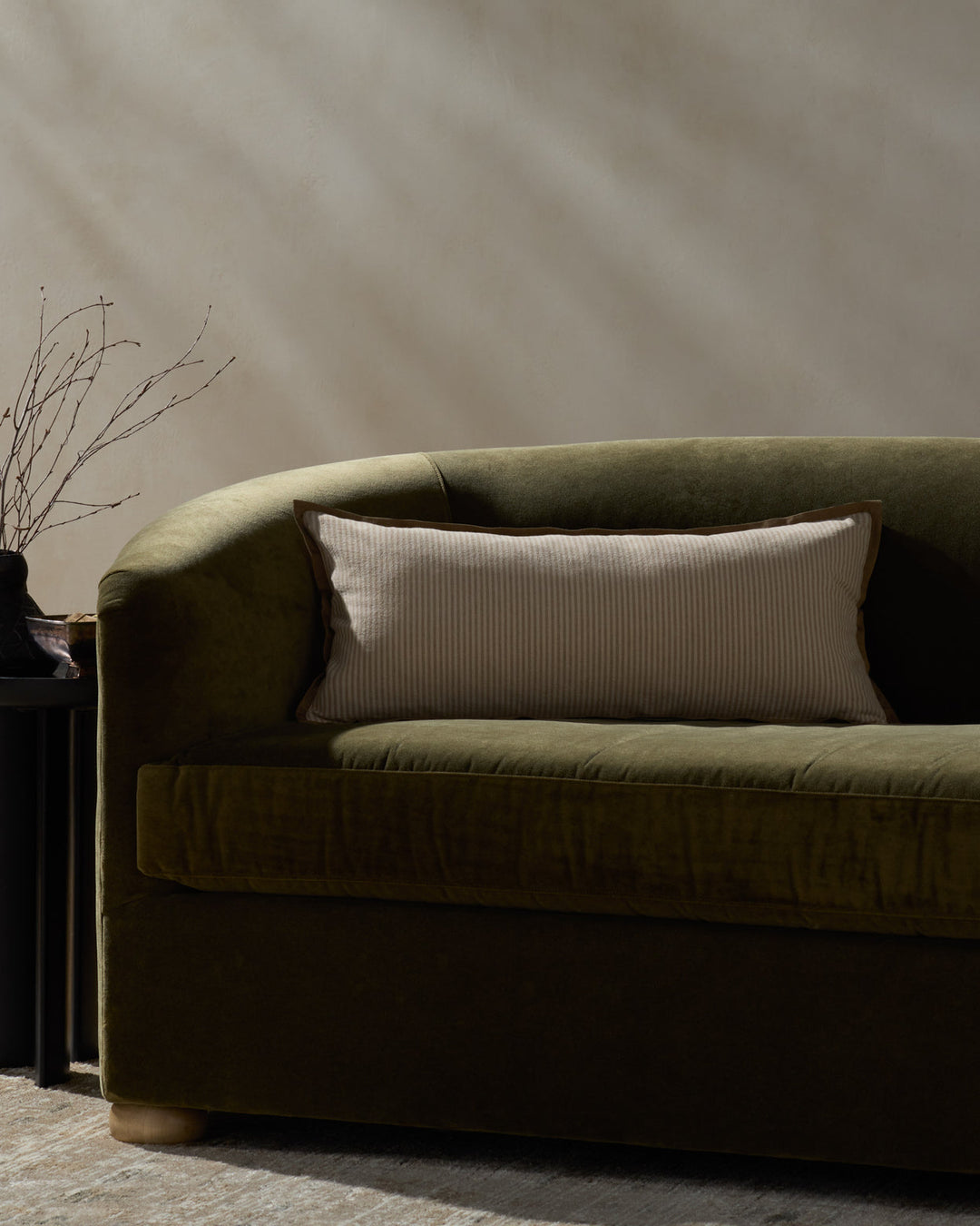 Jeremiah Brown Stripe Cushion 12"x27"