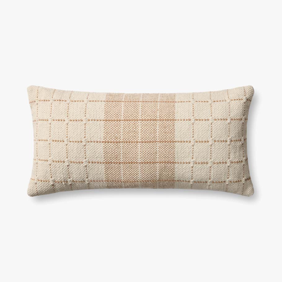 Rust Windowpane Cushion, 12" x 27"