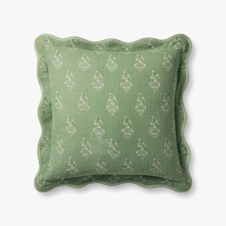 Paisley Green Cushion 22" x 22"