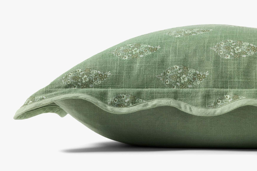 Paisley Green Cushion 22" x 22"