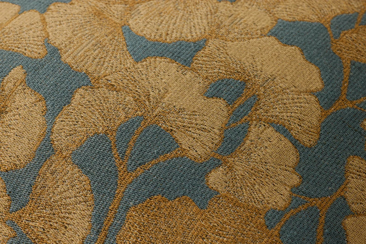 Ginkgo Cushion, Blue/Gold - 22" x 22"