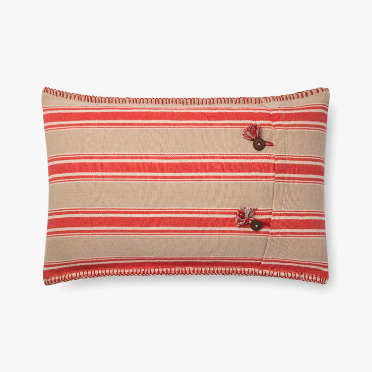 Red/Natural Stripe Cushion
