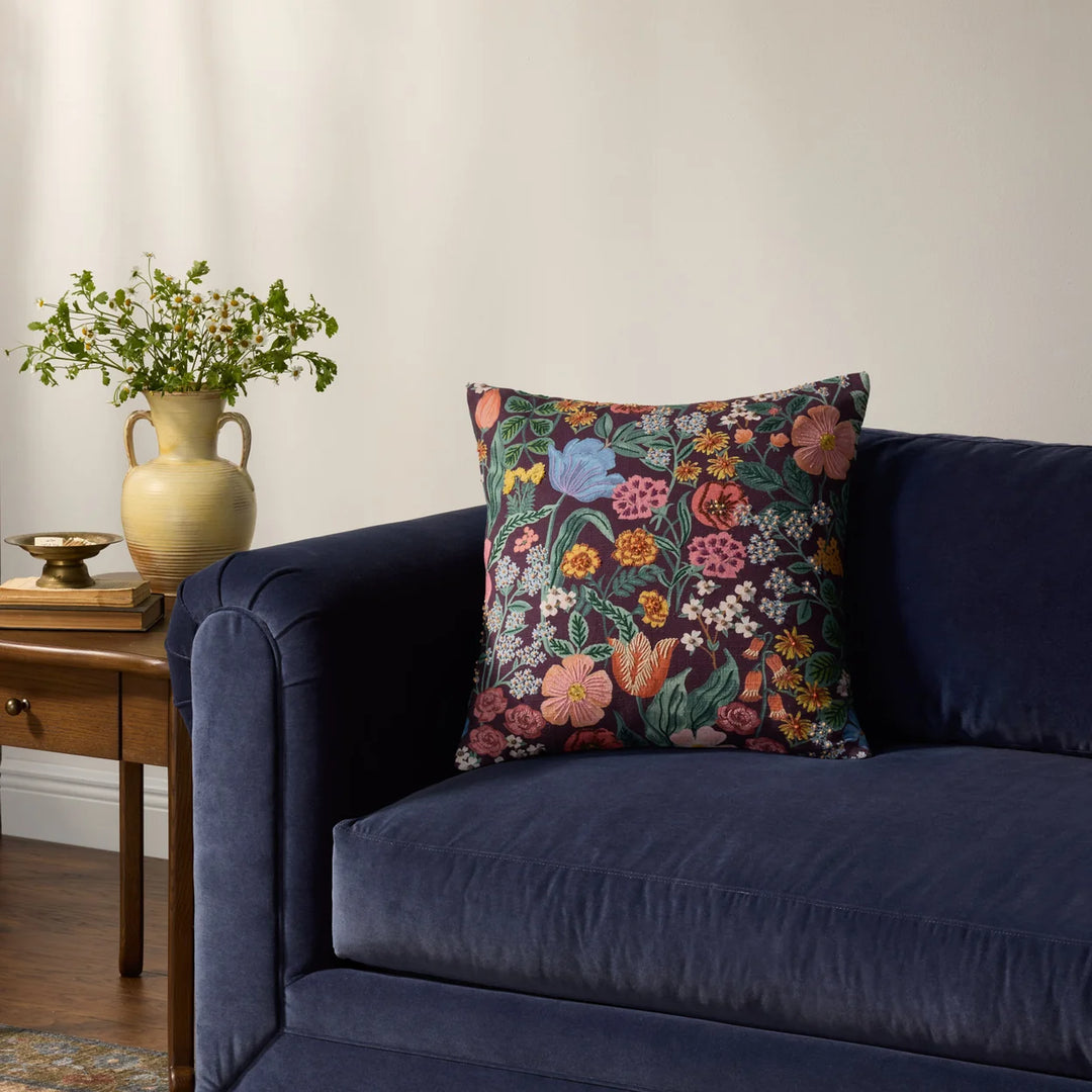 Blossom Cushion, Burgundy - 20" x 20"