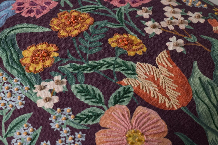 Blossom Cushion, Burgundy - 20" x 20"