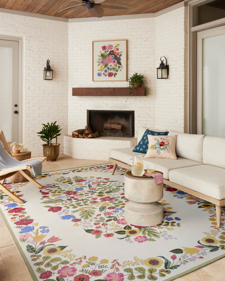 Rifle Paper Co. x Loloi Perennial Cream Rugs