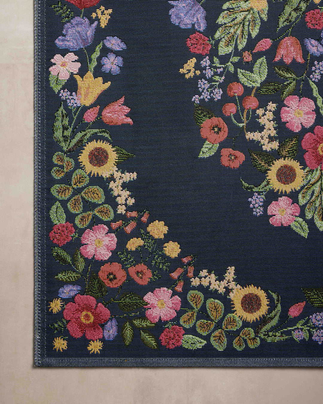 Rifle Paper Co. x Loloi Perennial Navy Rugs