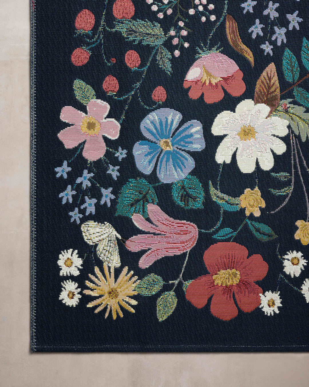 Rifle Paper Co. x Loloi Perennial Black Rugs