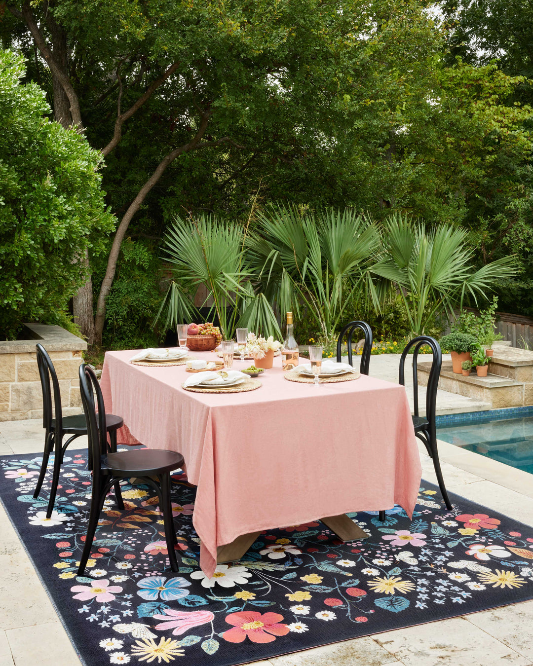 Rifle Paper Co. x Loloi Perennial Black Rugs