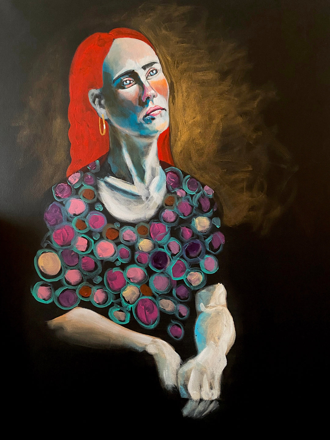 Portrait of a lady | Acrylic Painting on Canvas by Robert Moore