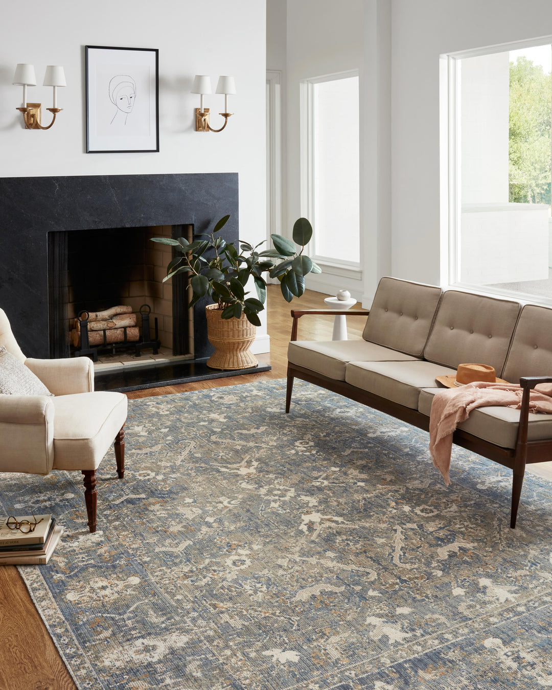 Chris Loves Julia x Loloi Rosemarie Sand / Lagoon Rugs