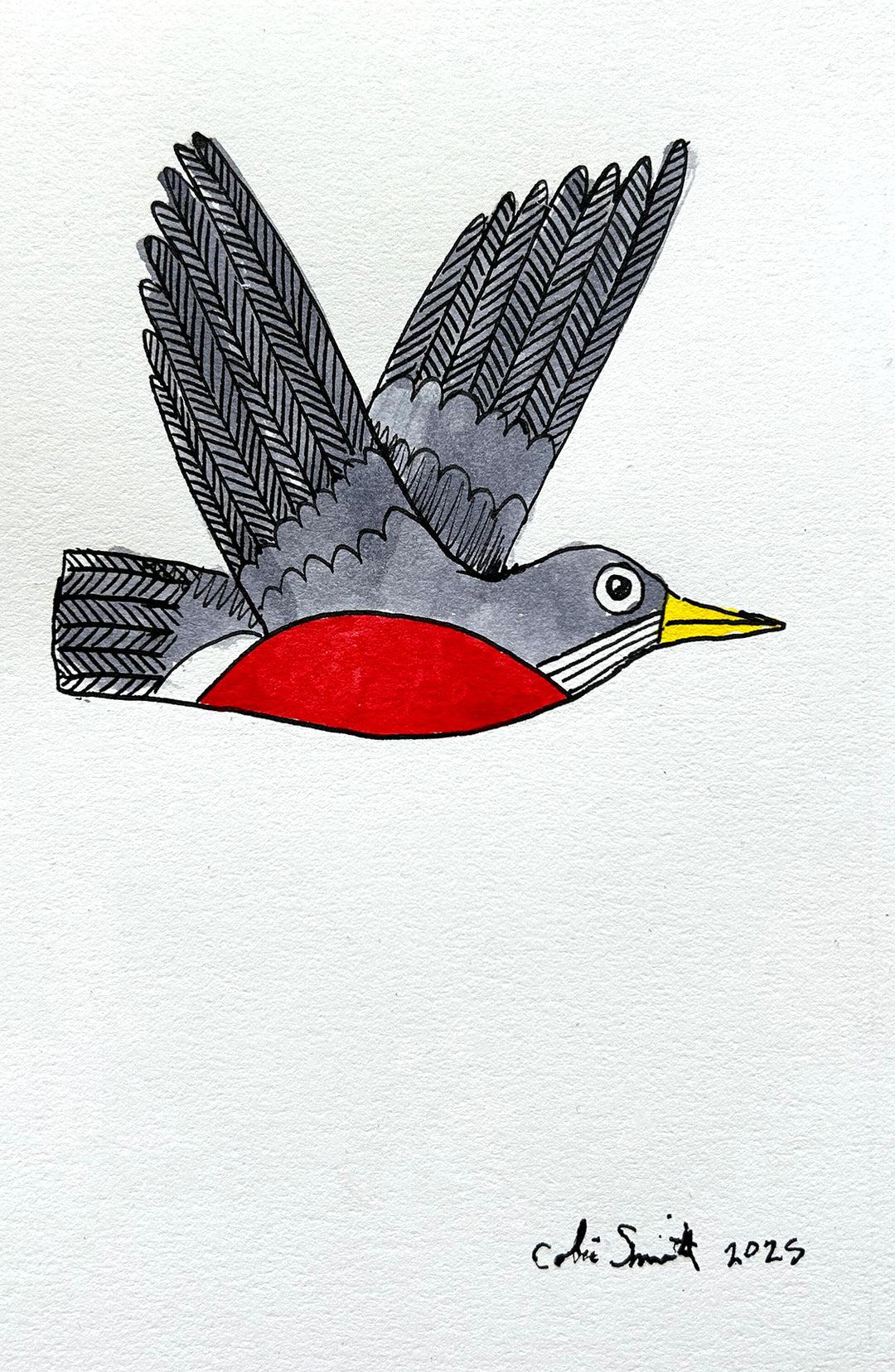 Robin 2 | Inks on Paper by Colin Smith