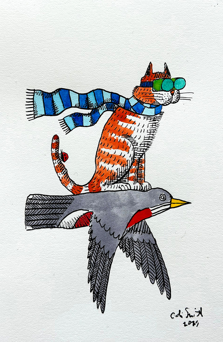Robin 7 | Inks on Paper by Colin Smith