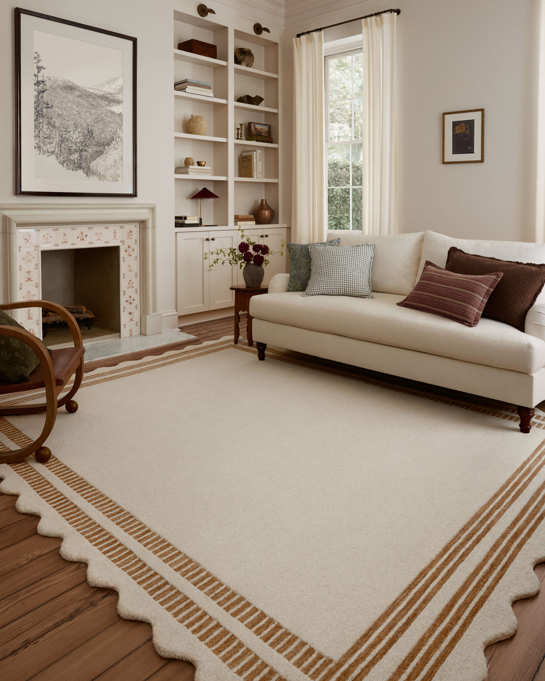 Chris Loves Julia x Loloi Scottie Ivory / Rust Rugs