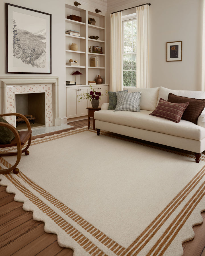 Chris Loves Julia x Loloi Scottie Ivory / Rust Rugs